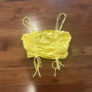 Wild Fable Light Yellow Smocked Top